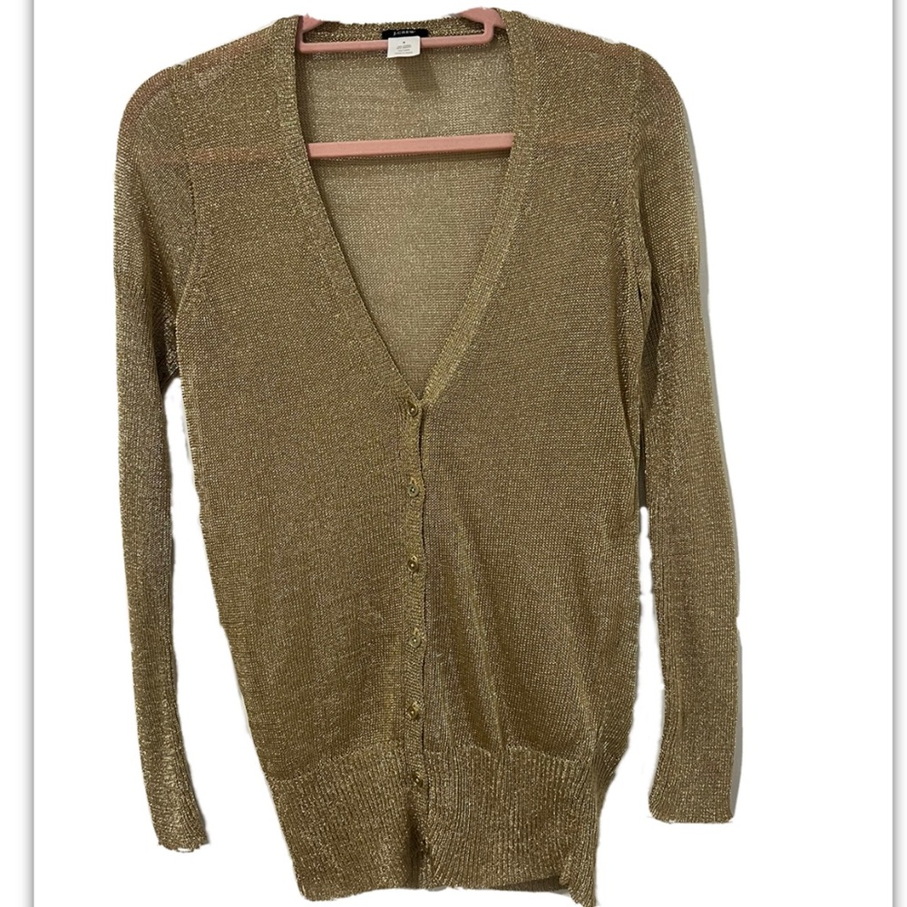 LIKE NEW!!!! J. Crew golden metallic button up blouse. Size S.